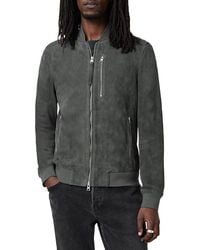 AllSaints - Kemble Suede Bomber Jacket - Lyst