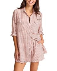 Tommy Bahama - Shoreline Striped Boyfriend Shirt Swim Cover-Up - Lyst