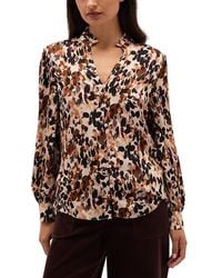 Hobbs - Yasmina Printed Blouson Sleeve Blouse - Lyst