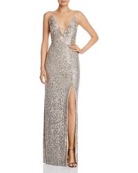 aidan mattox embellished column gown
