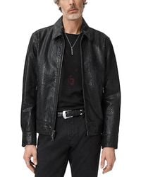 John Varvatos - Benjamin Embossed Leather Jacket - Lyst