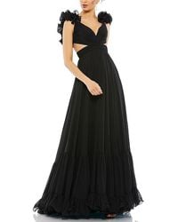 Mac Duggal - Ruffle Tiered Cut-Out Chiffon Gown - Lyst