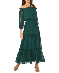 1.STATE Smocked Halter Maxi Dress - Green