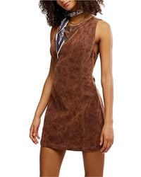 Free People - Atlas Faux Suede Mini Dress - Lyst