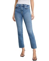 GOOD AMERICAN - Soft Tech Good Legs High Rise Ankle Straight Jeans - Lyst
