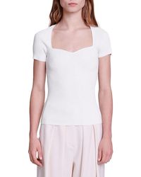 Maje - Moka Sweetheart Neck Sweater - Lyst