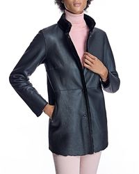 Maximilian - Reversible To Leather Shearling Jacket With Zipper - Lyst