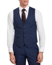 Ted Baker - Troy Check Wool Modern Fit Suit Vest - Lyst