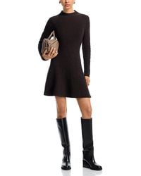 Aqua - Mock Neck Knit Long Sleeve Dress - Lyst