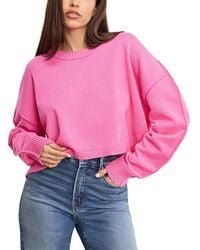 GOOD AMERICAN - Cropped Crewneck Sweatshirt - Lyst