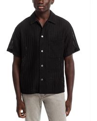 FRAME - Crocheted Regular Fit Short Sleeve Cuban Shirt - Lyst