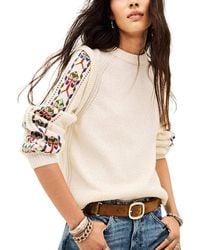 Ba&sh - Elda Embroidered Wool Round Neck Sweater - Lyst