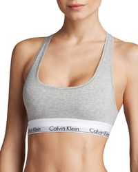 Calvin Klein Modern Cotton Unlined Bralette - Gray