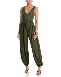 Aqua - Crochet Balloon Jumpsuit - Lyst