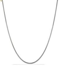 David Yurman - Small Box Chain Necklace With An Accent Of 14k Gold 2.7mm - Lyst