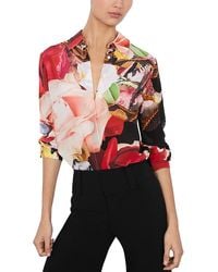 Alice + Olivia - Willa Floral Silk Top - Lyst
