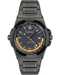 Versace - Greca Reaction Gmt Bracelet Watch, 41Mm - Lyst