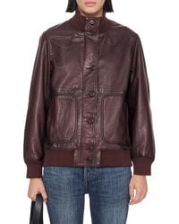 AllSaints - Memphis Leather Stand Collar Jacket - Lyst