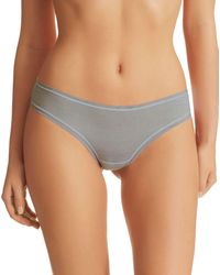 Fine Lines Pure Cotton Thong - Gray