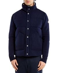 Moncler - Wool & Cashmere Logo Patch Down Cardigan Sweater - Lyst