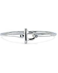 Uno De 50 - Sterling-Plated Bangle Bracelet With Topaz - Lyst
