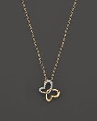 Bloomingdale's Diamond Butterfly Pendant Necklace In 14k Yellow Gold - Metallic