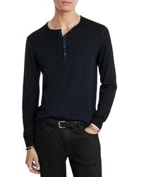 John Varvatos - Eren Regular Fit Wool Blend Henley Tee - Lyst