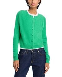 Aqua - Cashmere Crewneck Cardigan - Lyst
