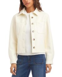 Karen Kane - Faux Leather Cropped Jacket - Lyst