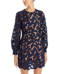 Michael Kors - Michael Lace Long Sleeve Mini Dress - Lyst