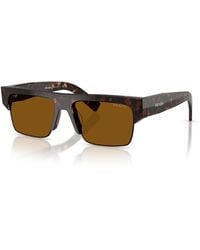 Prada - Pr Rectangular Sunglasses, 55Mm - Lyst