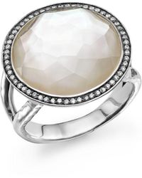 Ippolita Sterling Silver Stella Lollipop Ring In Mother - Of - Pearl Doublet With Diamonds - Metallic