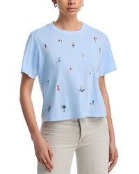 Aqua - Haley Beachgoers Boxy Crop Tee - Lyst