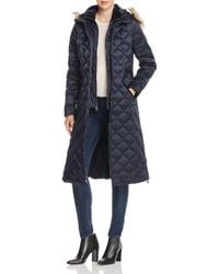 Laundry by Shelli Segal Diamond - Quilted Maxi Puffer Coat - Blue