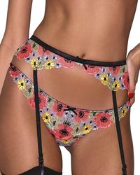 Fleur du Mal - Azalea Embroidered Thong - Lyst
