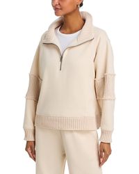 Vintage Havana - Rib Trim Quarter Zip Sweatshirt - Lyst