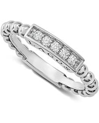 Lagos - Sterling Caviar Spark Diamond Stacking Ring - Lyst