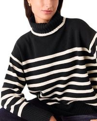 Whistles - High Neck Striped Wool Sweater - Lyst