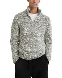 Reiss - Textured Two Tone Half Zip Sweater - Lyst