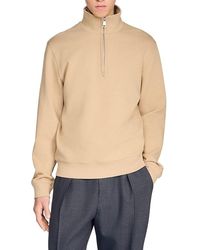 Sandro - Cotton Half-Zip Sweater - Lyst