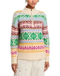 Aqua - Ski Half Zip Sweater - Lyst