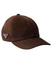 Prada - Suede Baseball Cap - Lyst