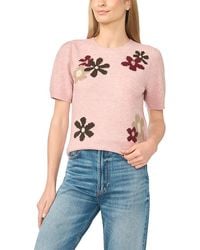 Cece - Groovy Flower Short Sleeve Pullover Sweater - Lyst