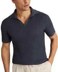 Reiss - Short Sleeve Open Collar Polo Shirt - Lyst