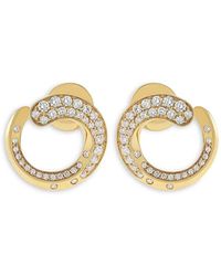 Crivelli - 18K Like Collection Spiral Hoop Earrings With Diamond Pave, 0.74 Tcw - Lyst
