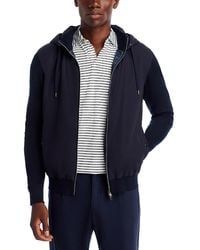 Herno - Stockinette Cotton & Travel Nylon Stretch Hooded Cardigan - Lyst