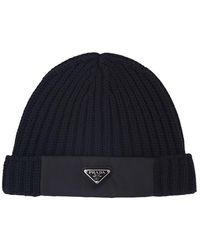 Prada - Wool And Re-Nylon Beanie - Lyst