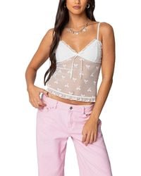 Edikted - Polka Dot & Bow Sheer Tank Top - Lyst