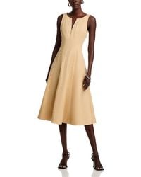 Aqua - Paneled Midi Dress - Lyst