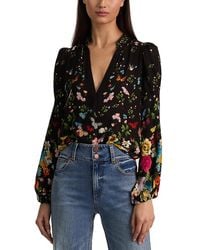 Alice + Olivia - Helen Blouson Sleeve Blouse - Lyst